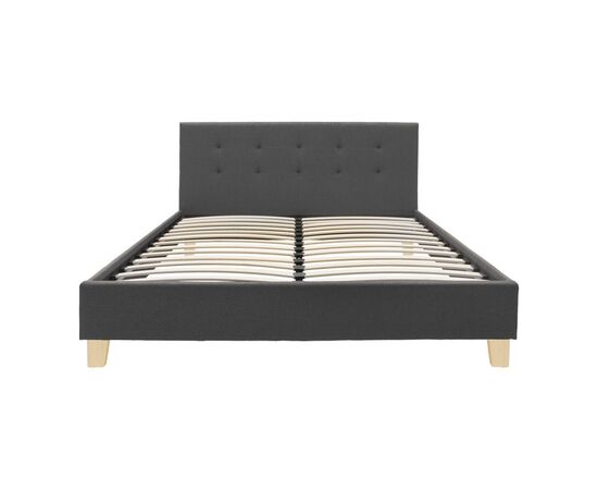 Κρεβάτι Mago pakoworld ύφασμα σε ανθρακί απόχρωση με ξύλινο πόδι 160x200εκ - ΚΡΕΒΑΤΙΑ στο Milonadakis.gr