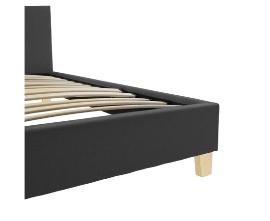 Κρεβάτι Mago pakoworld ύφασμα σε ανθρακί απόχρωση με ξύλινο πόδι 160x200εκ - ΚΡΕΒΑΤΙΑ στο Milonadakis.gr