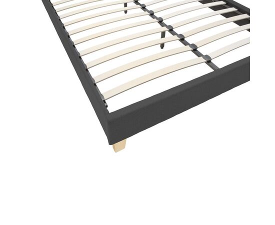 Κρεβάτι Mago pakoworld ύφασμα σε ανθρακί απόχρωση με ξύλινο πόδι 160x200εκ - ΚΡΕΒΑΤΙΑ στο Milonadakis.gr