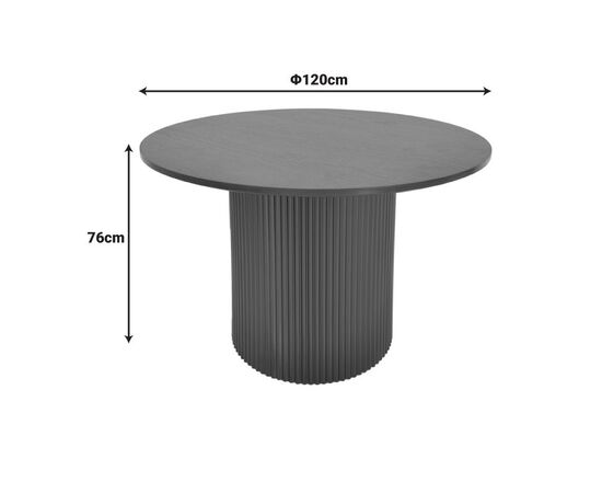 Τραπέζι Karulo pakoworld mdf σε μαύρη απόχρωση Φ120x76εκ - ΤΡΑΠΕΖΙΑ ΚΟΥΖΙΝΑΣ στο Milonadakis.gr