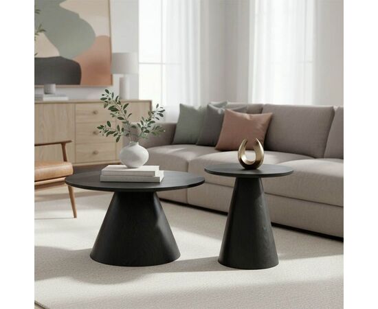 Tραπέζια σαλονιού Donda pakoworld mdf σετ 2τεμ. μαύρο - ΤΡΑΠΕΖΑΚΙΑ ΣΑΛΟΝΙΟΥ στο Milonadakis.gr