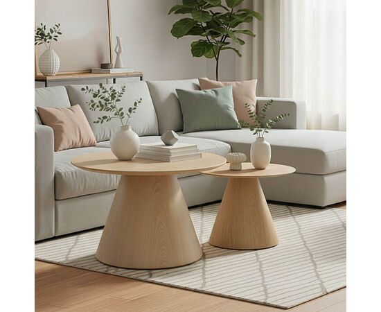 Tραπέζια σαλονιού Donda  pakoworld mdf σετ 2τεμ. sonoma - ΤΡΑΠΕΖΑΚΙΑ ΣΑΛΟΝΙΟΥ στο Milonadakis.gr