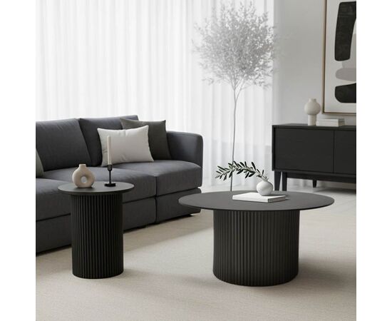 Tραπέζια σαλονιού Dovel pakoworld mdf σετ 2τεμ. μαύρο - ΤΡΑΠΕΖΑΚΙΑ ΣΑΛΟΝΙΟΥ στο Milonadakis.gr