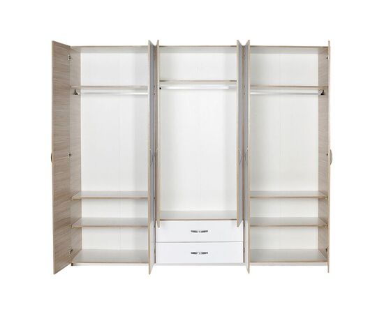 Ντουλάπα ρούχων Dormie pakoworld εξάφυλλη με συρτάρια σε λευκή απόχρωση 206x52x213εκ - ΝΤΟΥΛΑΠΕΣ στο Milonadakis.gr