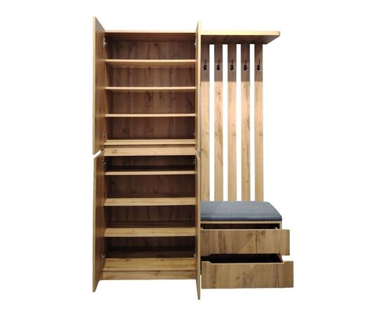 Έπιπλο εισόδου Zomie pakoworld σε oak απόχρωση 131x41.5x180.4εκ - ΕΠΙΠΛΑ ΕΙΣΟΔΟΥ στο Milonadakis.gr