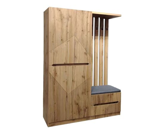 Έπιπλο εισόδου Zomie pakoworld σε oak απόχρωση 131x41.5x180.4εκ - ΕΠΙΠΛΑ ΕΙΣΟΔΟΥ στο Milonadakis.gr
