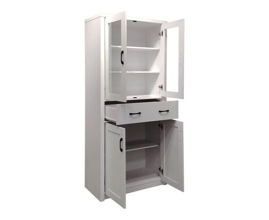 Βιτρίνα-ντουλάπα Nisso pakoworld σε λευκή απόχρωση 80x40x183.5εκ - ΒΙΤΡΙΝΕΣ στο Milonadakis.gr