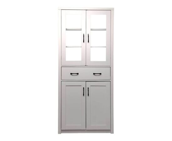 Βιτρίνα-ντουλάπα Nisso pakoworld σε λευκή απόχρωση 80x40x183.5εκ - ΒΙΤΡΙΝΕΣ στο Milonadakis.gr