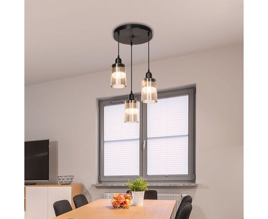 Φωτιστικό οροφής τρίφωτο PWL-1195 pakoworld Ε27 μαύρο-amber Φ30x80εκ - ΦΩΤΙΣΤΙΚΑ ΟΡΟΦΗΣ στο Milonadakis.gr