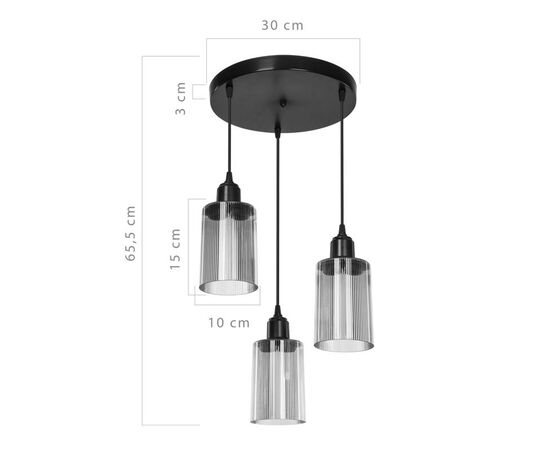 Φωτιστικό οροφής τρίφωτο PWL-1195 pakoworld Ε27 μαύρο-amber Φ30x80εκ - ΦΩΤΙΣΤΙΚΑ ΟΡΟΦΗΣ στο Milonadakis.gr