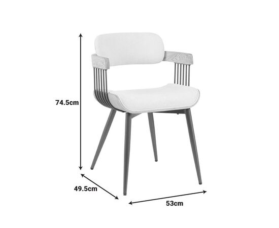 Πολυθρόνα Cameo pakoworld μέταλλο μπρονζέ-white-wash ξύλο-μπέζ ύφασμα 53x49.5x75.5εκ - ΚΑΡΕΚΛΕΣ - ΠΟΛΥΘΡΟΝΕΣ στο Milonadakis.gr