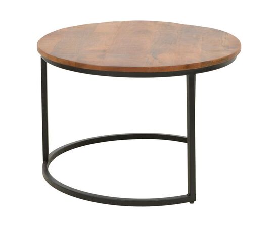 Τραπέζι σαλονιού Frina pakoworld σετ 3τεμ mango ξύλο σε καρυδί απόχρωση με πόδι μαύρο μέταλλο - ΤΡΑΠΕΖΑΚΙΑ ΣΑΛΟΝΙΟΥ στο Milonadakis.gr