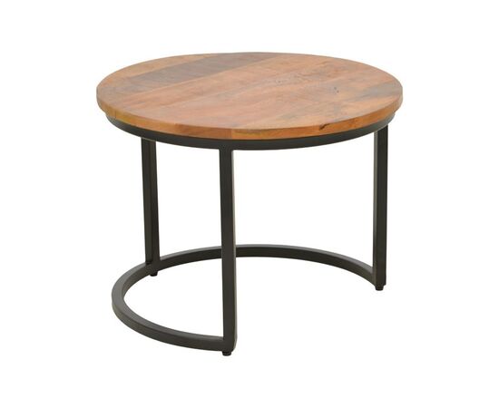 Τραπέζι σαλονιού Frina pakoworld σετ 3τεμ mango ξύλο σε καρυδί απόχρωση με πόδι μαύρο μέταλλο - ΤΡΑΠΕΖΑΚΙΑ ΣΑΛΟΝΙΟΥ στο Milonadakis.gr