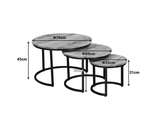 Τραπέζι σαλονιού Frina pakoworld σετ 3τεμ mango ξύλο σε καρυδί απόχρωση με πόδι μαύρο μέταλλο - ΤΡΑΠΕΖΑΚΙΑ ΣΑΛΟΝΙΟΥ στο Milonadakis.gr