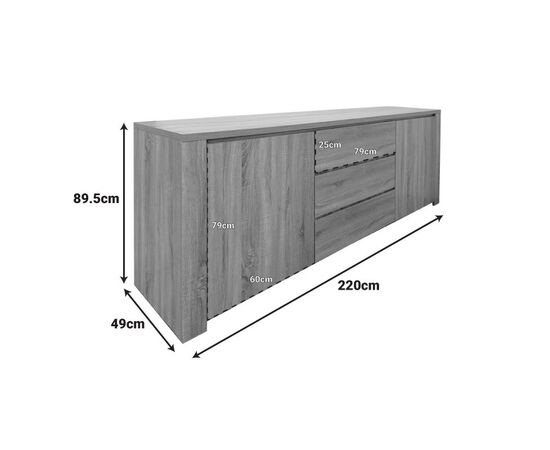 Μπουφές Kalya pakoworld σε sonoma απόχρωση 220x49x89.5εκ - ΜΠΟΥΦΕΔΕΣ-ΚΟΝΣΟΛΕΣ στο Milonadakis.gr