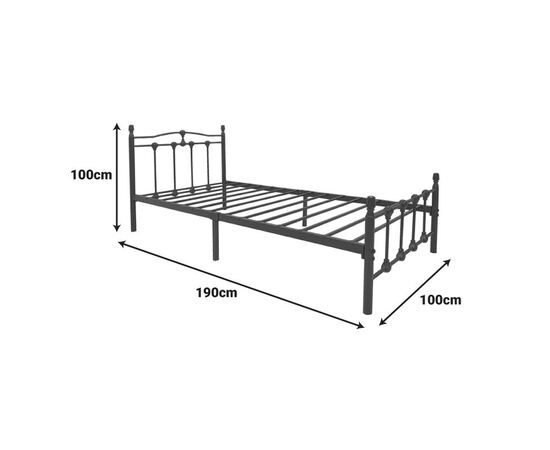 Κρεβάτι Wotso pakoworld μεταλλικό σε μαύρη απόχρωση 90x190εκ - ΚΡΕΒΑΤΙΑ στο Milonadakis.gr