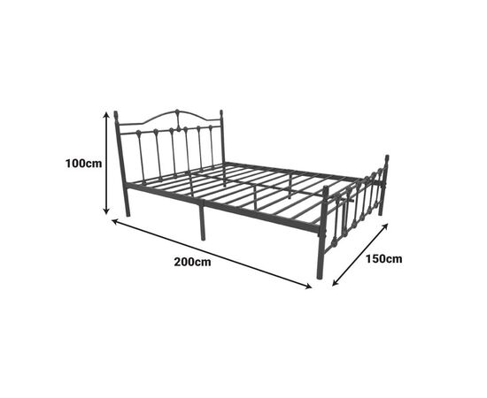 Κρεβάτι Wotso pakoworld μεταλλικό σε μαύρη απόχρωση 150x200εκ - ΚΡΕΒΑΤΙΑ στο Milonadakis.gr