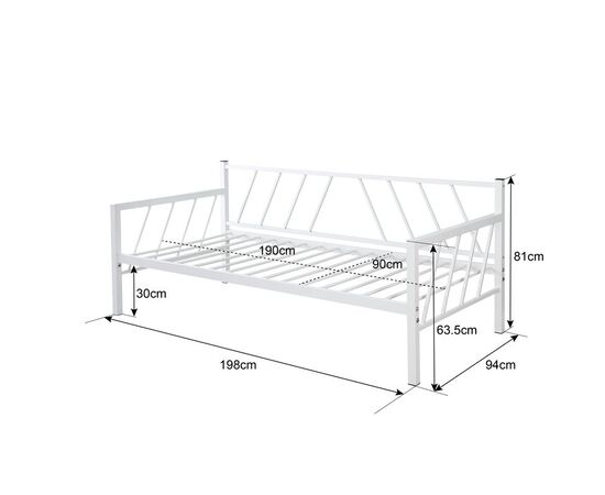 Κρεβάτι-Καναπές Remmie pakoworld μέταλλο λευκό 90x190εκ - ΚΡΕΒΑΤΙΑ στο Milonadakis.gr