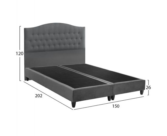 ΚΡΕΒΑΤΙ MALENA ΑΠΟ ΓΚΡΙ ΒΕΛΟΥΔΟ HM638.10 ΓΙΑ ΣΤΡΩΜΑ 150x200 εκ. - ΚΡΕΒΑΤΙΑ στο Milonadakis.gr