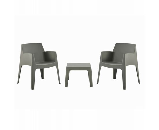 ΣΕΤ LOUNGE ΠΟΛΥΠΡΟΠΥΛΕΝΙΟΥ SLEEK HM21267.05 ΤΡΑΠΕΖΑΚΙ & 2 ΠΟΛΥΘΡΟΝΕΣ-DARK OLIVE GREEN - ΣΕΤ ΣΑΛΟΝΙΑ στο Milonadakis.gr