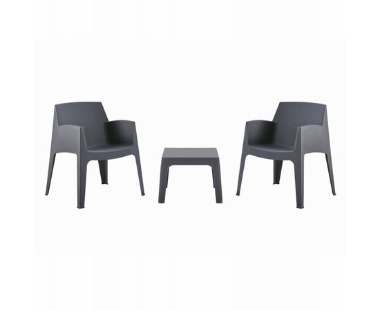 ΣΕΤ LOUNGE ΠΟΛΥΠΡΟΠΥΛΕΝΙΟΥ SLEEK HM21267.10 ΤΡΑΠΕΖΑΚΙ & 2 ΠΟΛΥΘΡΟΝΕΣ-ΓΚΡΙ - ΣΕΤ ΣΑΛΟΝΙΑ στο Milonadakis.gr
