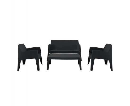 ΣΕΤ ΣΑΛΟΝΙ ΕΞ.ΧΩΡΟΥ 4ΤΜΧ SLEEK HM21268.02 ΜΑΥΡΟ ΠΟΛΥΠΡΟΠΥΛΕΝΙΟ - ΣΕΤ ΣΑΛΟΝΙΑ στο Milonadakis.gr