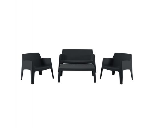 ΣΕΤ ΣΑΛΟΝΙ ΕΞ.ΧΩΡΟΥ 4ΤΜΧ SLEEK HM21268.02 ΜΑΥΡΟ ΠΟΛΥΠΡΟΠΥΛΕΝΙΟ - ΣΕΤ ΣΑΛΟΝΙΑ στο Milonadakis.gr