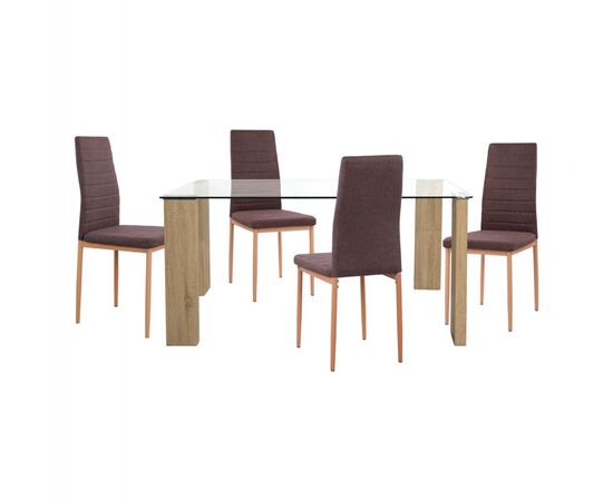 ΣΕΤ ΤΡΑΠΕΖΑΡΙΑΣ 5ΤΜΧ LADY HM11595 ΓΥΑΛΙ--ΜΕΤΑΛΛΟ--MDF ΣΕ SONAMA & ΚΑΦΕ ΥΦΑΣΜΑ - ΤΡΑΠΕΖΑΡΙΕΣ στο Milonadakis.gr