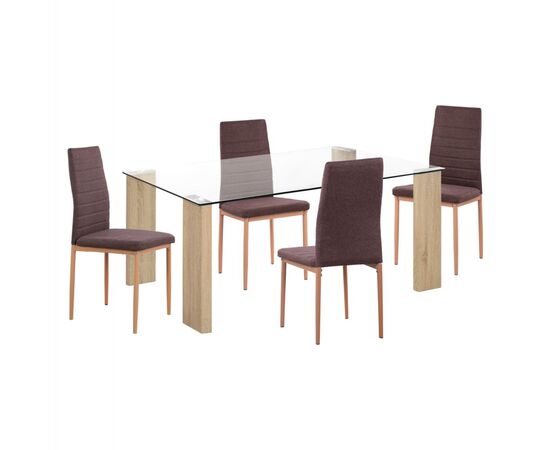 ΣΕΤ ΤΡΑΠΕΖΑΡΙΑΣ 5ΤΜΧ LADY HM11595 ΓΥΑΛΙ--ΜΕΤΑΛΛΟ--MDF ΣΕ SONAMA & ΚΑΦΕ ΥΦΑΣΜΑ - ΤΡΑΠΕΖΑΡΙΕΣ στο Milonadakis.gr