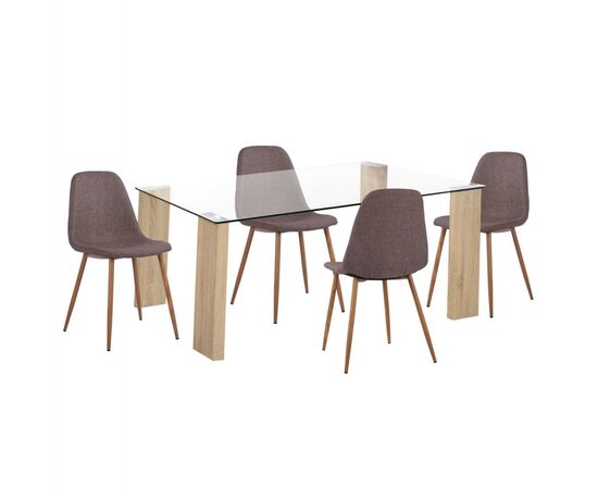 ΣΕΤ ΤΡΑΠΕΖΑΡΙΑΣ 5ΤΜΧ LEOMOR HM21270.02 ΤΡΑΠΕΖΙ & 4 ΚΑΡΕΚΛΕΣ - ΚΑΦΕ ΥΦΑΣΜΑ - ΤΡΑΠΕΖΑΡΙΕΣ στο Milonadakis.gr