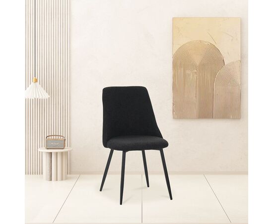 Καρέκλα Giselle pakoworld μπουκλέ ύφασμα σε μαύρη απόχρωση 51x52x82εκ - ΚΑΡΕΚΛΕΣ - ΠΟΛΥΘΡΟΝΕΣ ΕΣ. στο Milonadakis.gr