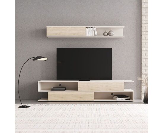 Σύνθετο σαλονιού Brick pakoworld σε oak-κρεμ απόχρωση 240x40x50.4εκ - ΣΥΝΘΕΣΕΙΣ ΣΑΛΟΝΙΟΥ στο Milonadakis.gr