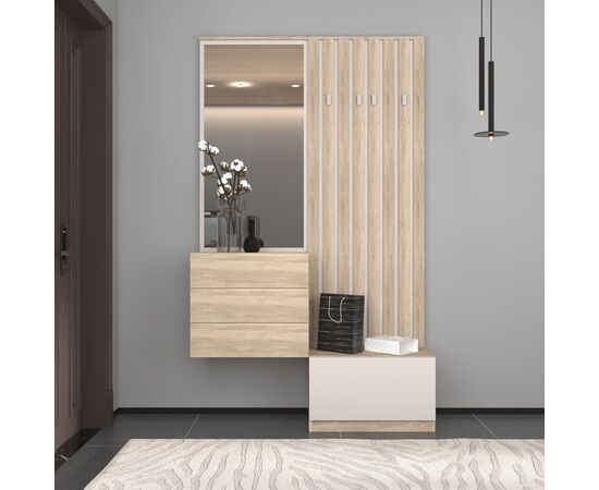 Έπιπλο εισόδου Halesy pakoworld sonoma-λευκό 67x35.5x179.3εκ - ΕΠΙΠΛΑ ΕΙΣΟΔΟΥ στο Milonadakis.gr
