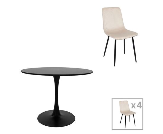 Τραπεζαρία Balou-Grato pakoworld σετ 5τεμ μπεζ Φ100x73εκ - ΤΡΑΠΕΖΑΡΙΕΣ στο Milonadakis.gr