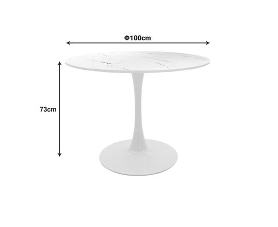 Τραπεζαρία Balou-Caron σετ 5τεμ pakoworld pp-mdf σε λευκή-φυσική απόχρωση Φ100x73εκ - ΤΡΑΠΕΖΑΡΙΕΣ στο Milonadakis.gr