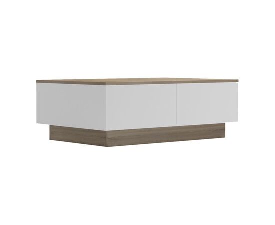 Τραπέζι σαλονιού Winey pakoworld σε sonoma-λευκή απόχρωση 90x60x31.5εκ - ΤΡΑΠΕΖΑΚΙΑ ΣΑΛΟΝΙΟΥ στο Milonadakis.gr