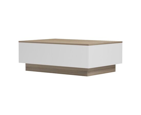 Τραπέζι σαλονιού Winey pakoworld σε sonoma-λευκή απόχρωση 90x60x31.5εκ - ΤΡΑΠΕΖΑΚΙΑ ΣΑΛΟΝΙΟΥ στο Milonadakis.gr