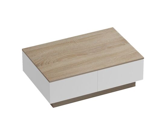 Τραπέζι σαλονιού Winey pakoworld σε sonoma-λευκή απόχρωση 90x60x31.5εκ - ΤΡΑΠΕΖΑΚΙΑ ΣΑΛΟΝΙΟΥ στο Milonadakis.gr