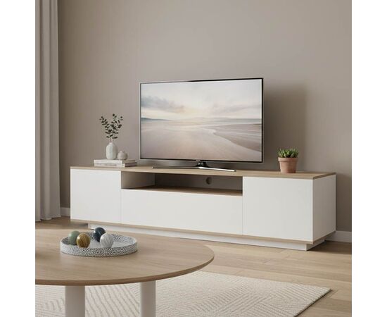 Έπιπλο τηλεόρασης Winey pakoworld σε sonoma-λευκή απόχρωση 180x44.5x44.5εκ - ΕΠΙΠΛΑ ΤΗΛΕΟΡΑΣΗΣ στο Milonadakis.gr