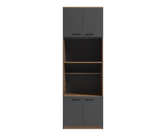 Ντουλάπα κουζίνας Rowan pakoworld σε oak-ανθρακί απόχρωση 60x42x182εκ - ΟΡΓΑΝΩΣΗ ΣΠΙΤΙΟΥ στο Milonadakis.gr