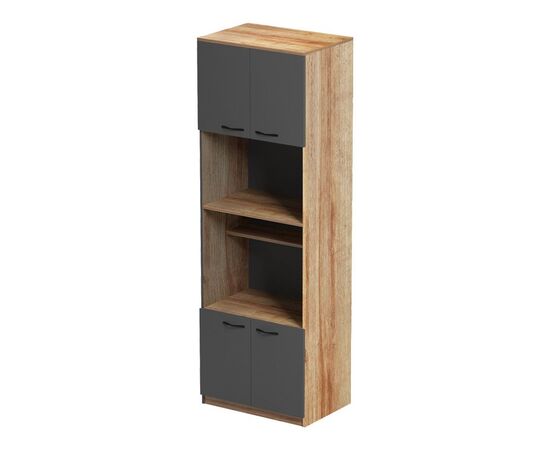 Ντουλάπα κουζίνας Rowan pakoworld σε oak-ανθρακί απόχρωση 60x42x182εκ - ΟΡΓΑΝΩΣΗ ΣΠΙΤΙΟΥ στο Milonadakis.gr