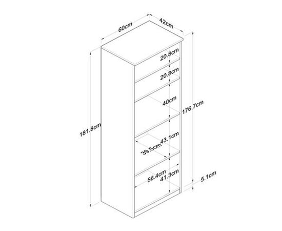 Ντουλάπα κουζίνας Rowan pakoworld σε oak-ανθρακί απόχρωση 60x42x182εκ - ΟΡΓΑΝΩΣΗ ΣΠΙΤΙΟΥ στο Milonadakis.gr
