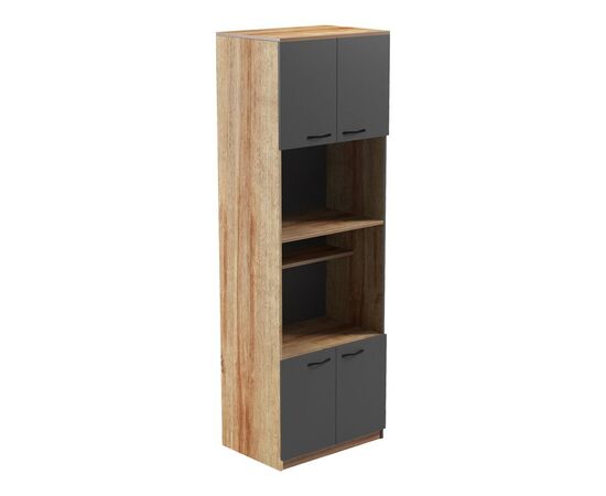 Ντουλάπα κουζίνας Rowan pakoworld σε oak-ανθρακί απόχρωση 60x42x182εκ - ΟΡΓΑΝΩΣΗ ΣΠΙΤΙΟΥ στο Milonadakis.gr