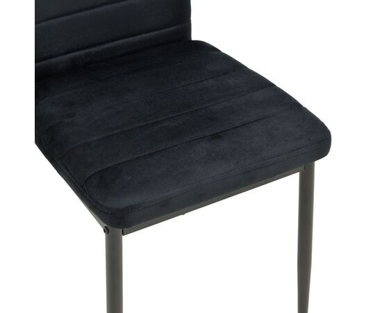 Καρέκλα Parker pakoworld βελούδο σε μαύρη απόχρωση με μαύρα μεταλλικά πόδια 39.5x48x95εκ - ΚΑΡΕΚΛΕΣ - ΠΟΛΥΘΡΟΝΕΣ ΕΣ. στο Milonadakis.gr