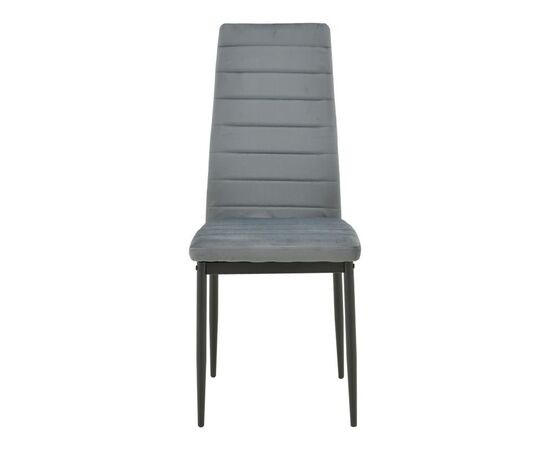 Καρέκλα Parker pakoworld βελούδο σε γκρι απόχρωση με μαύρα μεταλλικά πόδια 39.5x48x95εκ - ΚΑΡΕΚΛΕΣ - ΠΟΛΥΘΡΟΝΕΣ ΕΣ. στο Milonadakis.gr