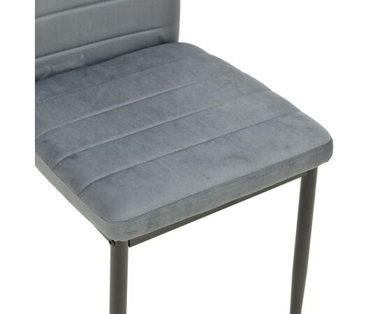 Καρέκλα Parker pakoworld βελούδο σε γκρι απόχρωση με μαύρα μεταλλικά πόδια 39.5x48x95εκ - ΚΑΡΕΚΛΕΣ - ΠΟΛΥΘΡΟΝΕΣ ΕΣ. στο Milonadakis.gr