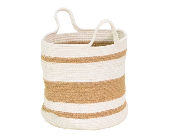 Διακοσμητικό καλάθι Horma Inart βαμβάκι-γιούτα σε μπεζ-καφε απόχρωση Φ30x30εκ - ΑΝΤΙΚΕΙΜΕΝΑ στο Milonadakis.gr