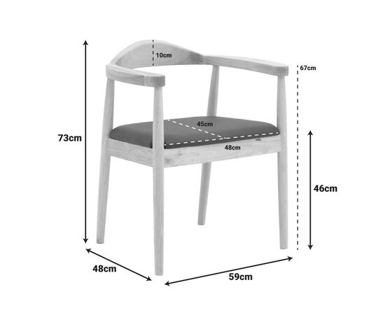 Πολυθρόνα Joube pakoworld rubberwood σε φυσική απόχρωση με μαύρο pu μαξιλάρι 59x48x73εκ - ΚΑΡΕΚΛΕΣ - ΠΟΛΥΘΡΟΝΕΣ στο Milonadakis.gr