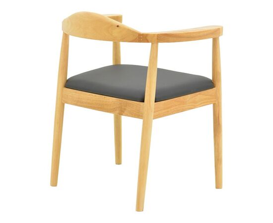 Πολυθρόνα Joube pakoworld rubberwood σε φυσική απόχρωση με μαύρο pu μαξιλάρι 59x48x73εκ - ΚΑΡΕΚΛΕΣ - ΠΟΛΥΘΡΟΝΕΣ στο Milonadakis.gr