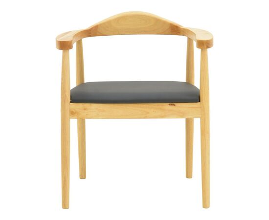 Πολυθρόνα Joube pakoworld rubberwood σε φυσική απόχρωση με μαύρο pu μαξιλάρι 59x48x73εκ - ΚΑΡΕΚΛΕΣ - ΠΟΛΥΘΡΟΝΕΣ στο Milonadakis.gr